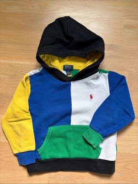 Polo by Ralph Lauren Colorblock Kids Hoodie in Blue, Yellow, Green, White, Black